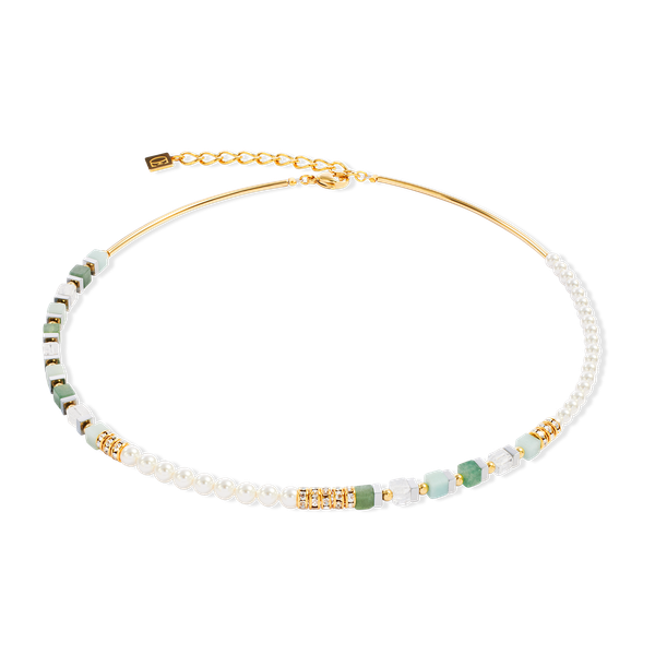 Precious Fusion Offset necklace gold-green Frontenac Jewellers Kingston, ON