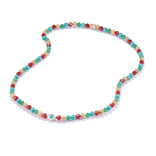 TS Silver Necklace with Multicolored Beads Elyndra Image 2 Frontenac Jewellers Kingston, ON