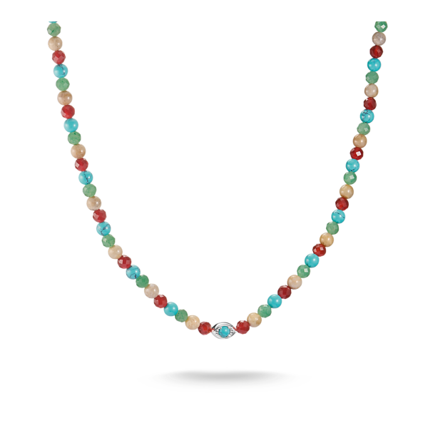 TS Silver Necklace with Multicolored Beads Elyndra Frontenac Jewellers Kingston, ON