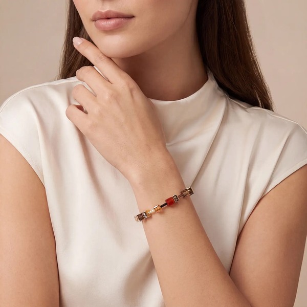 GeoCUBE® Iconic Brown-Red Gold Bracelet Image 2 Frontenac Jewellers Kingston, ON