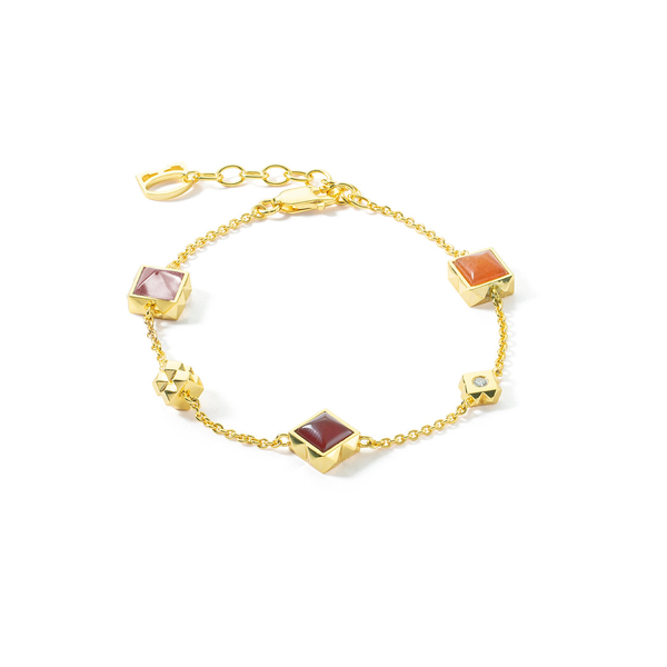Fine Edition Gold, Red, Burnt Orange Square Bracelet Frontenac Jewellers Kingston, ON