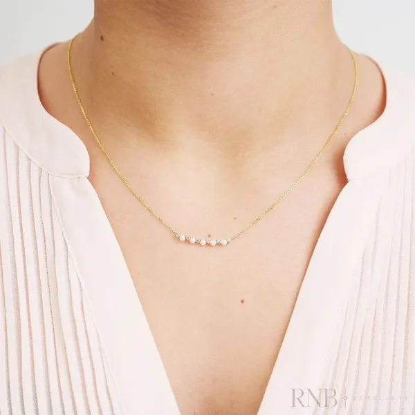 Cultured Pearl & Diamond Bar Necklace Image 2 Frontenac Jewellers Kingston, ON