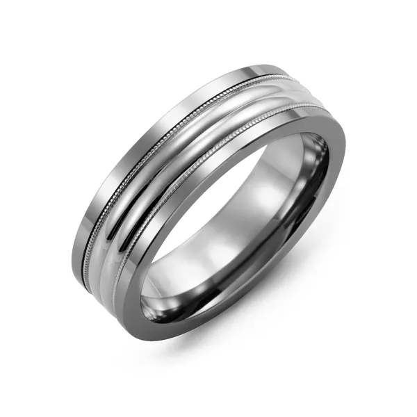 Two-Line Milgrain Wedding Ring Frontenac Jewellers Kingston, ON
