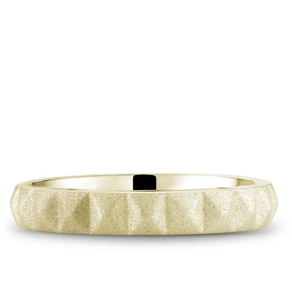 4mm yellow gold geometric wedding band Image 3 Frontenac Jewellers Kingston, ON