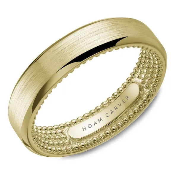 Sandpaper Top yellow gold Wedding Band Frontenac Jewellers Kingston, ON