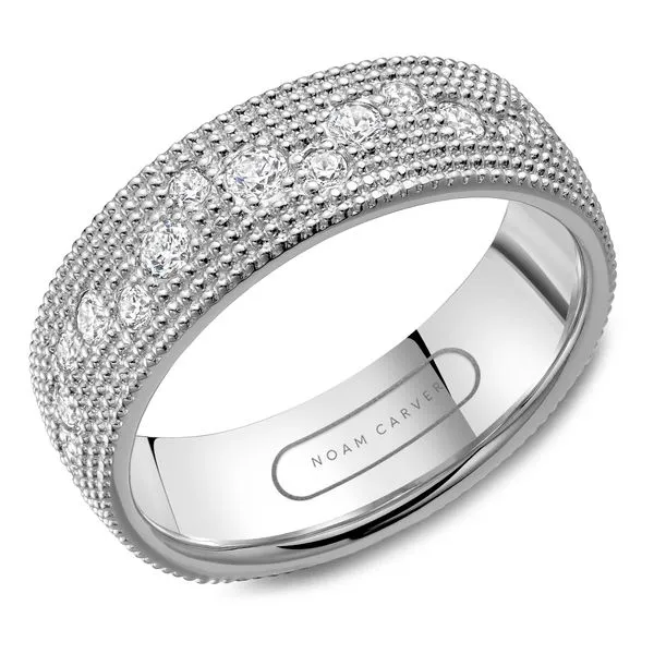 Beaded Stone Half-Way White Gold Wedding Band Frontenac Jewellers Kingston, ON