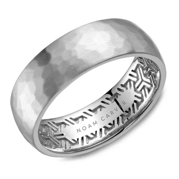 Hand Hammered Frosted Top white gold wedding band Frontenac Jewellers Kingston, ON