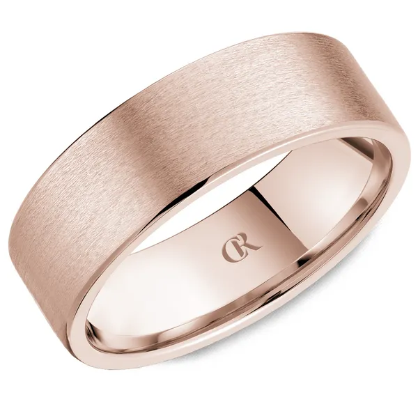 Men's 14K Rose Gold Wedding Band – Sandpaper Finish Frontenac Jewellers Kingston, ON