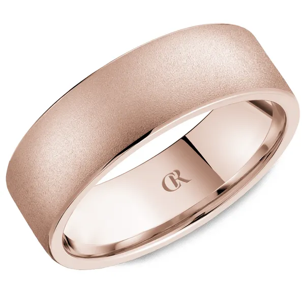 Men's 14K Rose Gold  Wedding Band – Sandblast Finish Frontenac Jewellers Kingston, ON