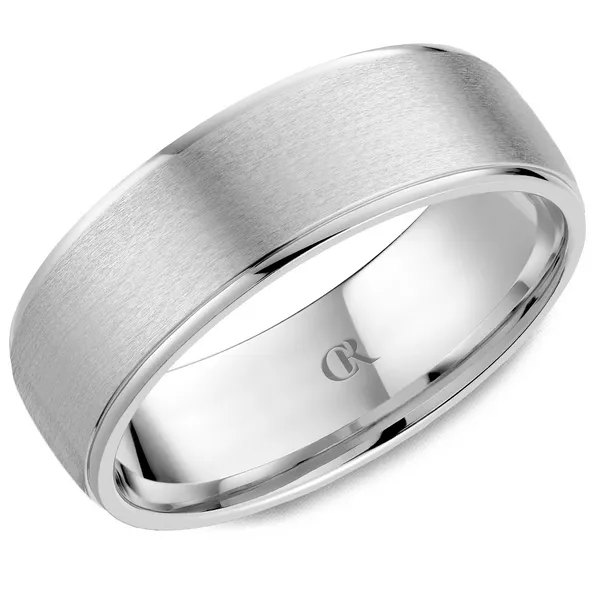 Men's White 14 Karat Gold Wedding Band – Sandpaper Finish Frontenac Jewellers Kingston, ON