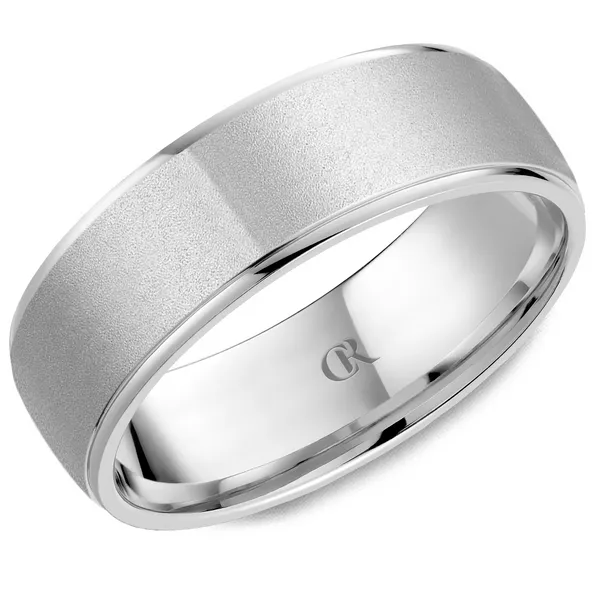 Men's White 14 Karat Gold Wedding Band – Sandblast Finish Frontenac Jewellers Kingston, ON