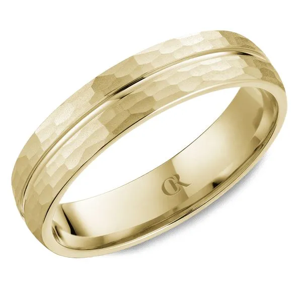 Men’s 14K Yellow Gold Hammered Wedding Band Frontenac Jewellers Kingston, ON