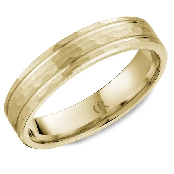 Men's 14K Yellow Gold Wedding Band – 5mm Hammered Finish Frontenac Jewellers Kingston, ON