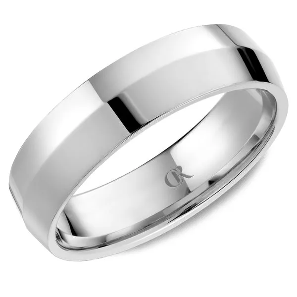 Men's 14K White Gold Knife-Edge Ring – 6mm Modern Profile Band Frontenac Jewellers Kingston, ON