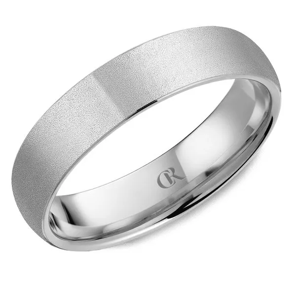 14K White Gold 5mm Men’s Sandblast Finish Ring Frontenac Jewellers Kingston, ON