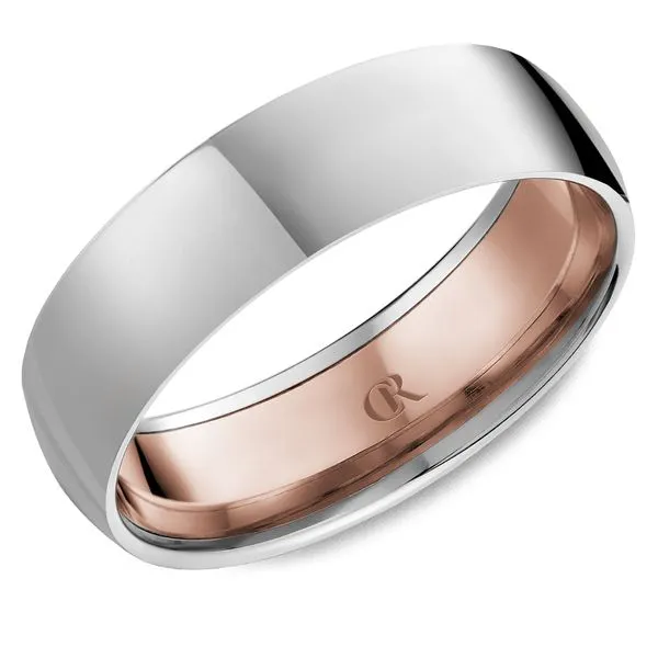 14K Two-Tone White and Yellow Gold 6mm Men’s Sandpaper Finish Ring Image 2 Frontenac Jewellers Kingston, ON