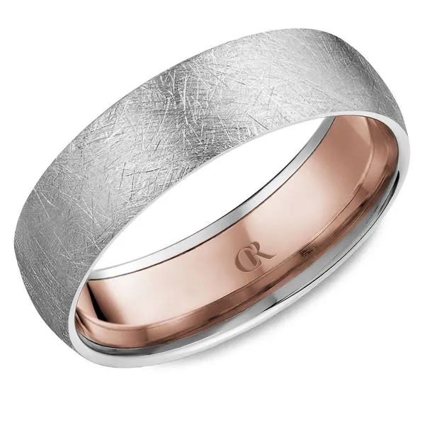 14K Two-Tone White and Yellow Gold 6mm Men’s Diamond-Cut Finish Ring Image 2 Frontenac Jewellers Kingston, ON