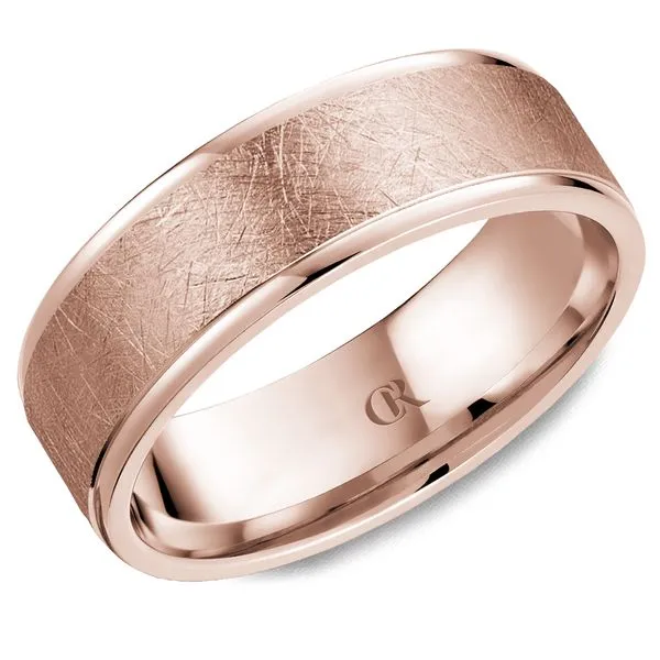 14K Rose Gold 7mm Men's Wedding Band – Diamond-Cut Finish Frontenac Jewellers Kingston, ON
