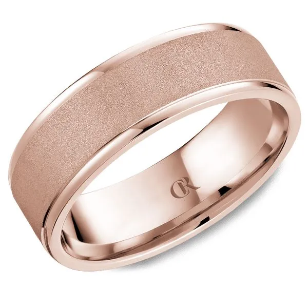 14K Rose Gold 7mm Men's Wedding Band – Sandblast Finish Frontenac Jewellers Kingston, ON