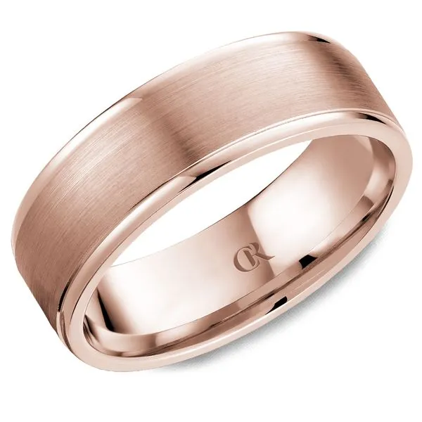 14K Rose Gold 7mm Men's Wedding Band – Sandpaper Finish Frontenac Jewellers Kingston, ON
