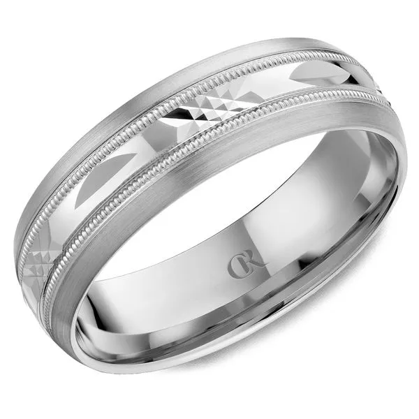 14K White Gold Men's Wedding Band – 7mm (Sandpaper Finish) Frontenac Jewellers Kingston, ON