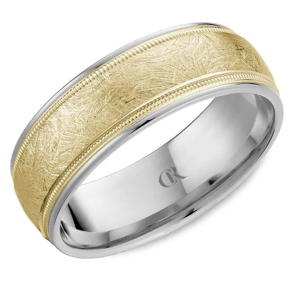 14K Two-Tone Gold 7mm Wedding Band with Diamond-Cut Finish Frontenac Jewellers Kingston, ON