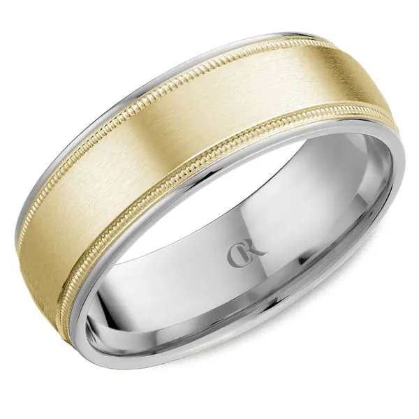 14K Two-Tone Gold 7mm Wedding Band with Sandpaper Finish Frontenac Jewellers Kingston, ON