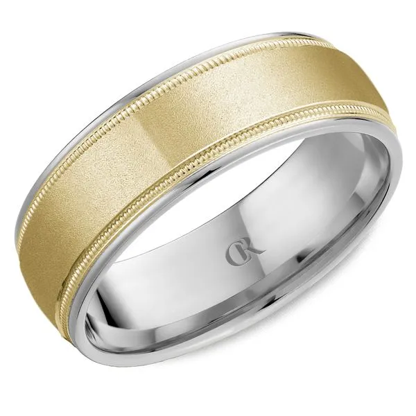 14K Two-Tone Gold 7mm Wedding Band with Sandblast Finish Frontenac Jewellers Kingston, ON