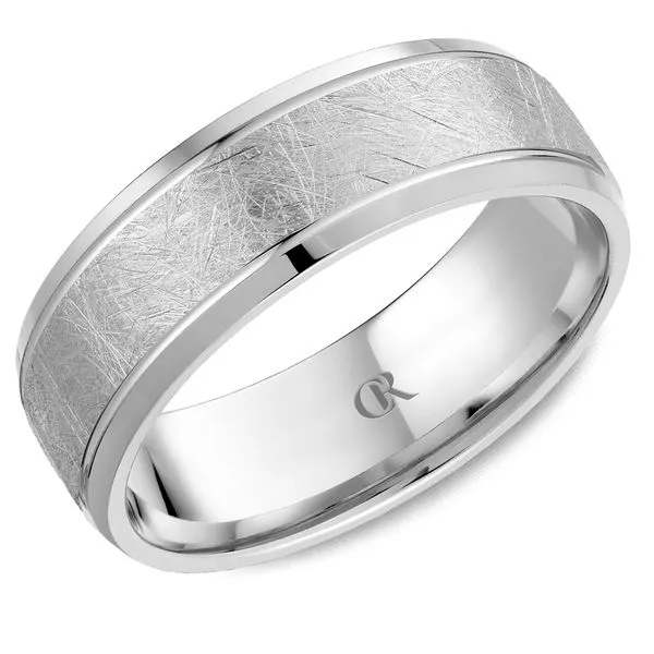 14K White Gold 7mm Wedding Band with Diamond-Cut Finish Frontenac Jewellers Kingston, ON