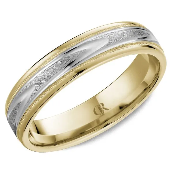 5mm Two-Tone Men's Wedding Band with Diamond-Cut Finish Frontenac Jewellers Kingston, ON