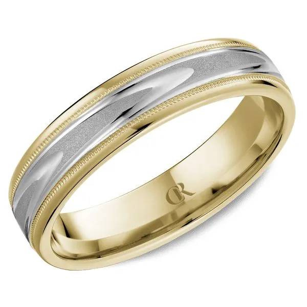 5mm Two-Tone Men's Wedding Band with Sandblast Finish Frontenac Jewellers Kingston, ON