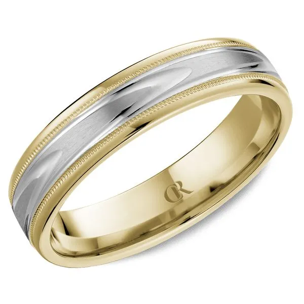 5mm Two-Tone Men’s Wedding Band with Sandpaper Finish Frontenac Jewellers Kingston, ON