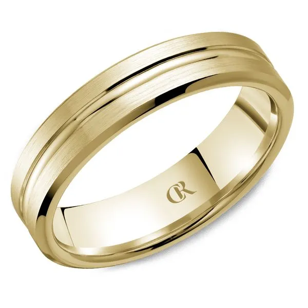 14K Yellow Gold Men's Wedding Band – 5mm Sandpaper Finish Frontenac Jewellers Kingston, ON
