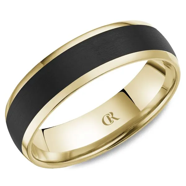 14K Yellow Gold Ring with Black Enamel Inlay – 6mm Frontenac Jewellers Kingston, ON
