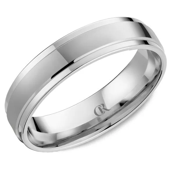 5mm 10K White Gold Diamond-Cut Beveled Edge Ring Frontenac Jewellers Kingston, ON