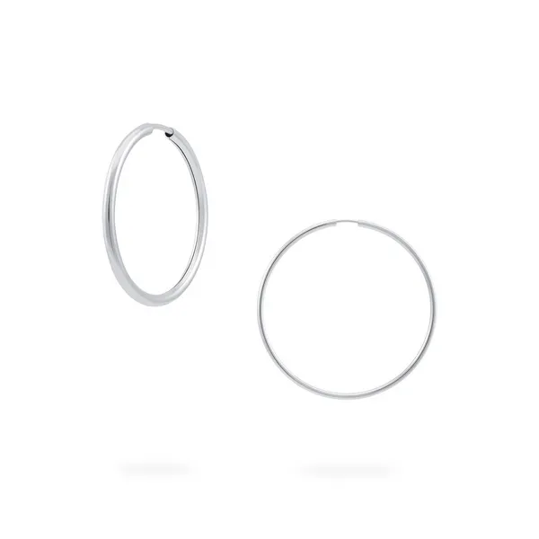 18k White Gold Hoop Earrings, 29mm Image 2 Frontenac Jewellers Kingston, ON