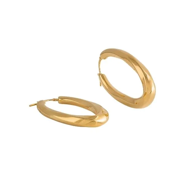 JD 14K Yellow Gold Oval Loop Earrings Image 2 Frontenac Jewellers Kingston, ON