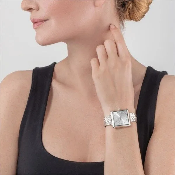 Watch Iconic Square Elegant Monochrome Silver Stainless Steel Image 2 Frontenac Jewellers Kingston, ON