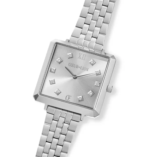 Watch Iconic Square Elegant Monochrome Silver Stainless Steel Image 3 Frontenac Jewellers Kingston, ON