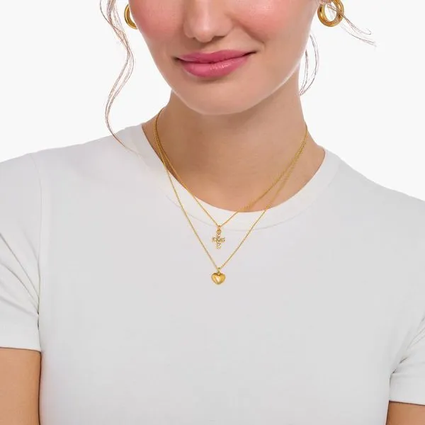 Gold-plated necklace with cross pendant with white zirconia Image 2 Frontenac Jewellers Kingston, ON