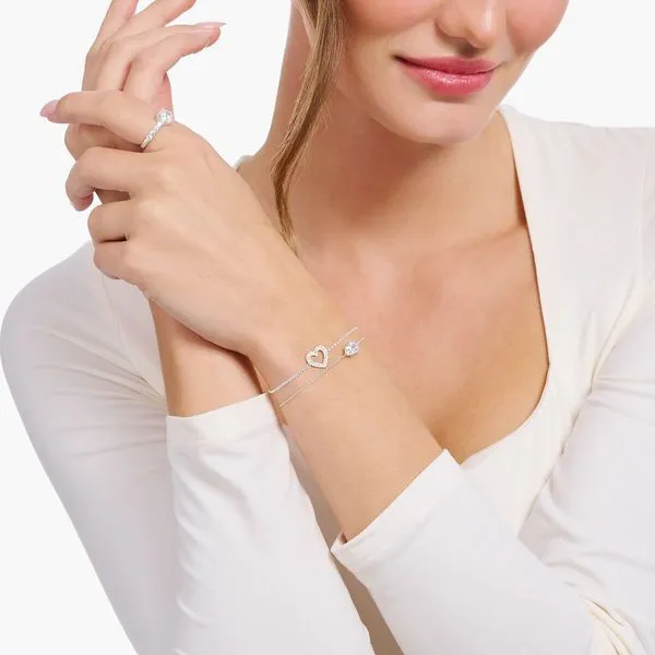 Silver bracelet with white drop-shaped pendant Image 2 Frontenac Jewellers Kingston, ON