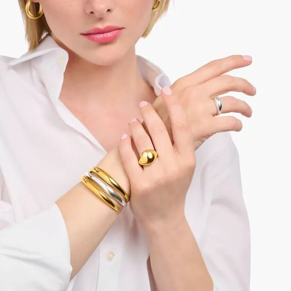 Gold-plated bangle in organic shape Image 2 Frontenac Jewellers Kingston, ON