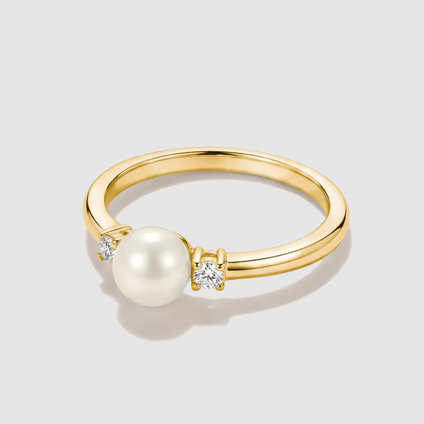 Thomas Sabo Ladies' Gold Plated Ring With Pearl and White Zirconia Stones Frontenac Jewellers Kingston, ON