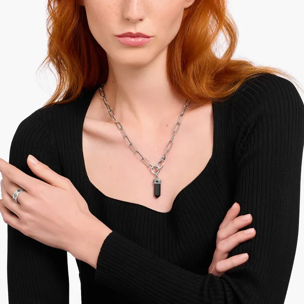 Silver blackened pendant with hexagon-cut black onyx Image 2 Frontenac Jewellers Kingston, ON