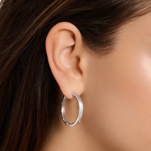 Silver Hoop Earrings Image 2 Frontenac Jewellers Kingston, ON