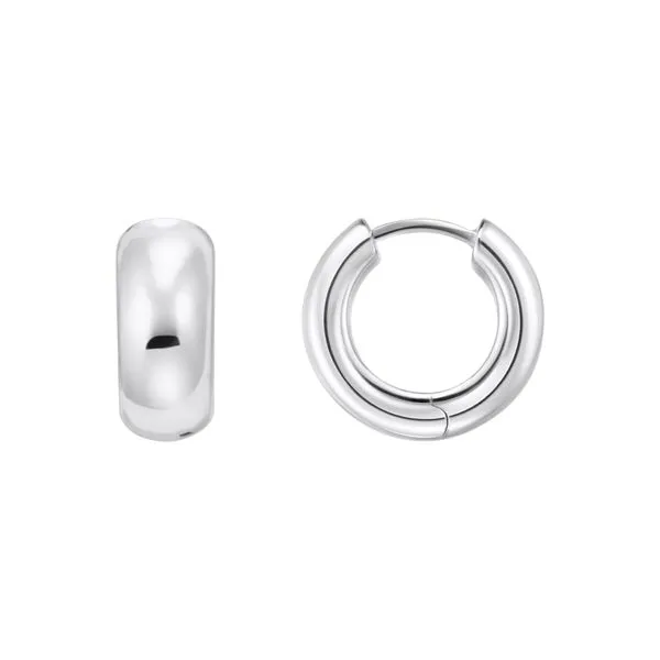 Small silver hoop earrings in chunky design Frontenac Jewellers Kingston, ON