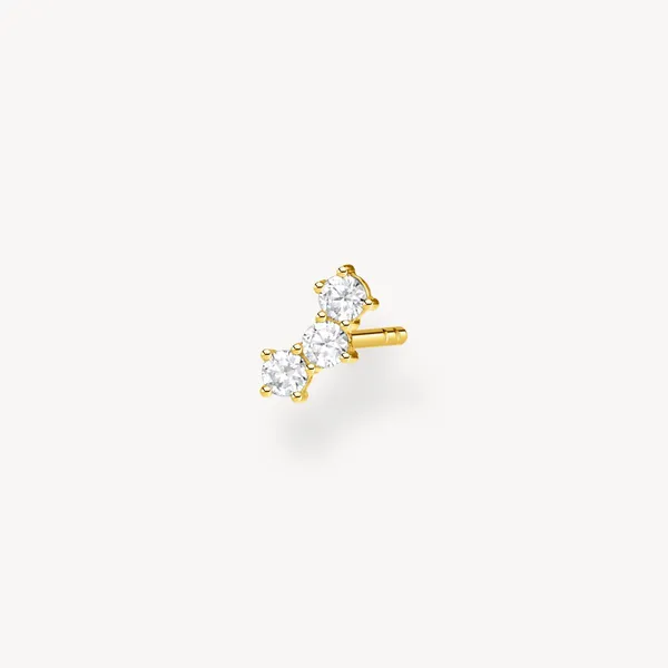 Single ear stud white stones gold Image 3 Frontenac Jewellers Kingston, ON