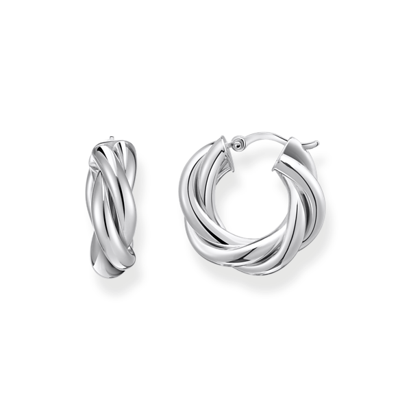 Thomas Sabo Silver hoop earrings in intertwined design Frontenac Jewellers Kingston, ON