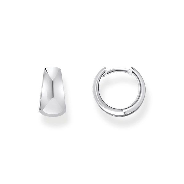 Thomas Sabo Silver classic hoop earrings in chunky, trapezoidal shape Frontenac Jewellers Kingston, ON
