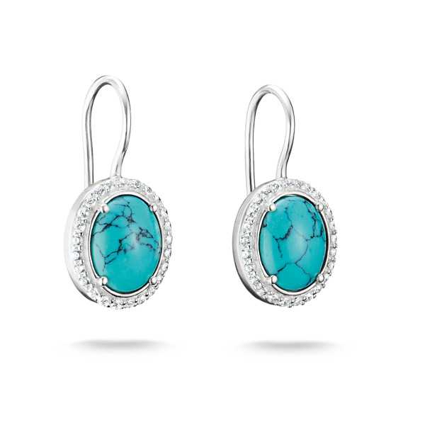 TS Silver Earrings with Turquoise Oval Stones Frontenac Jewellers Kingston, ON
